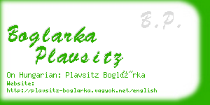 boglarka plavsitz business card